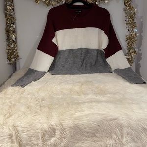 Ambiance Apparel Color Block Size L.